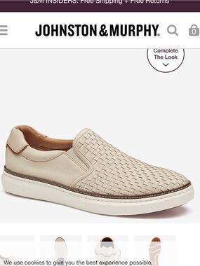 JOHNSTON & MURPHY McGuffey Men’s Beige Nubuck Woven Slip-On Sneaker